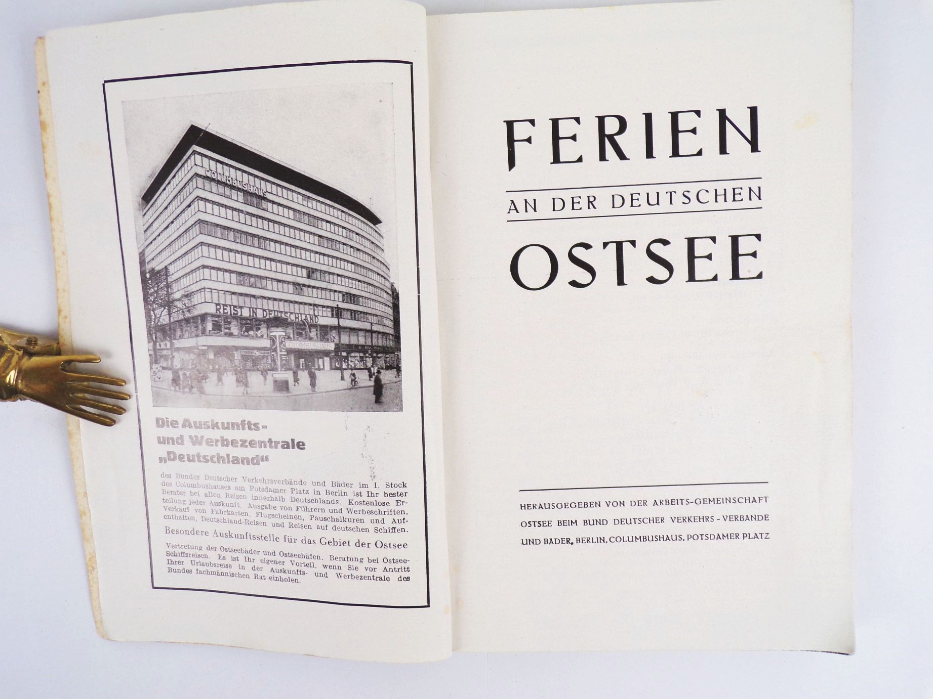 Ferien an der deutschen Ostsee Reiseführer 1935 auch Ostpreußen Pommern