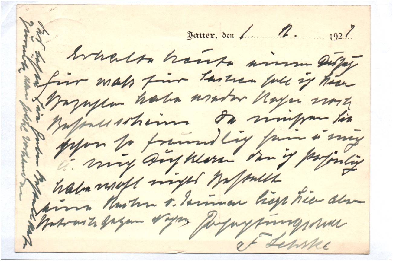 Alte Postkarte Franz Lehrke Gartenbau Betrieb Jauer Schlesien 1927 Alte Postkarte Franz Lehrke Gartenbau Betrieb Jauer Schlesien 1927
