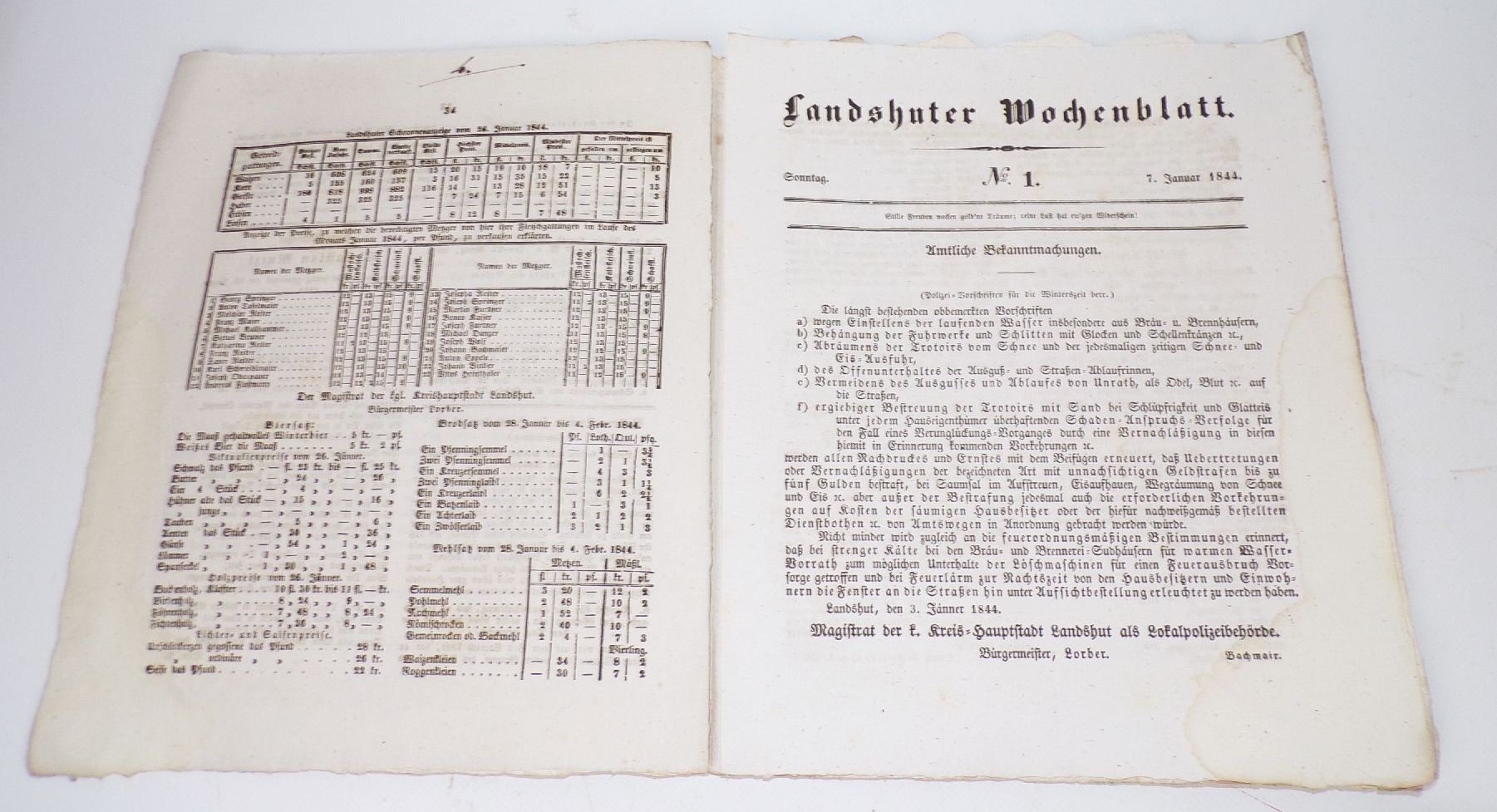 Alte Landshut Zeitungen Wochenblatt 1837 1844 1855 1865 