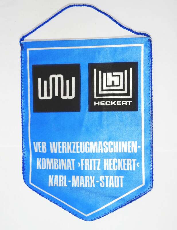 Wimpel VEB Werkzeugmaschinen Fritz Heckert Karl Marx Stadt