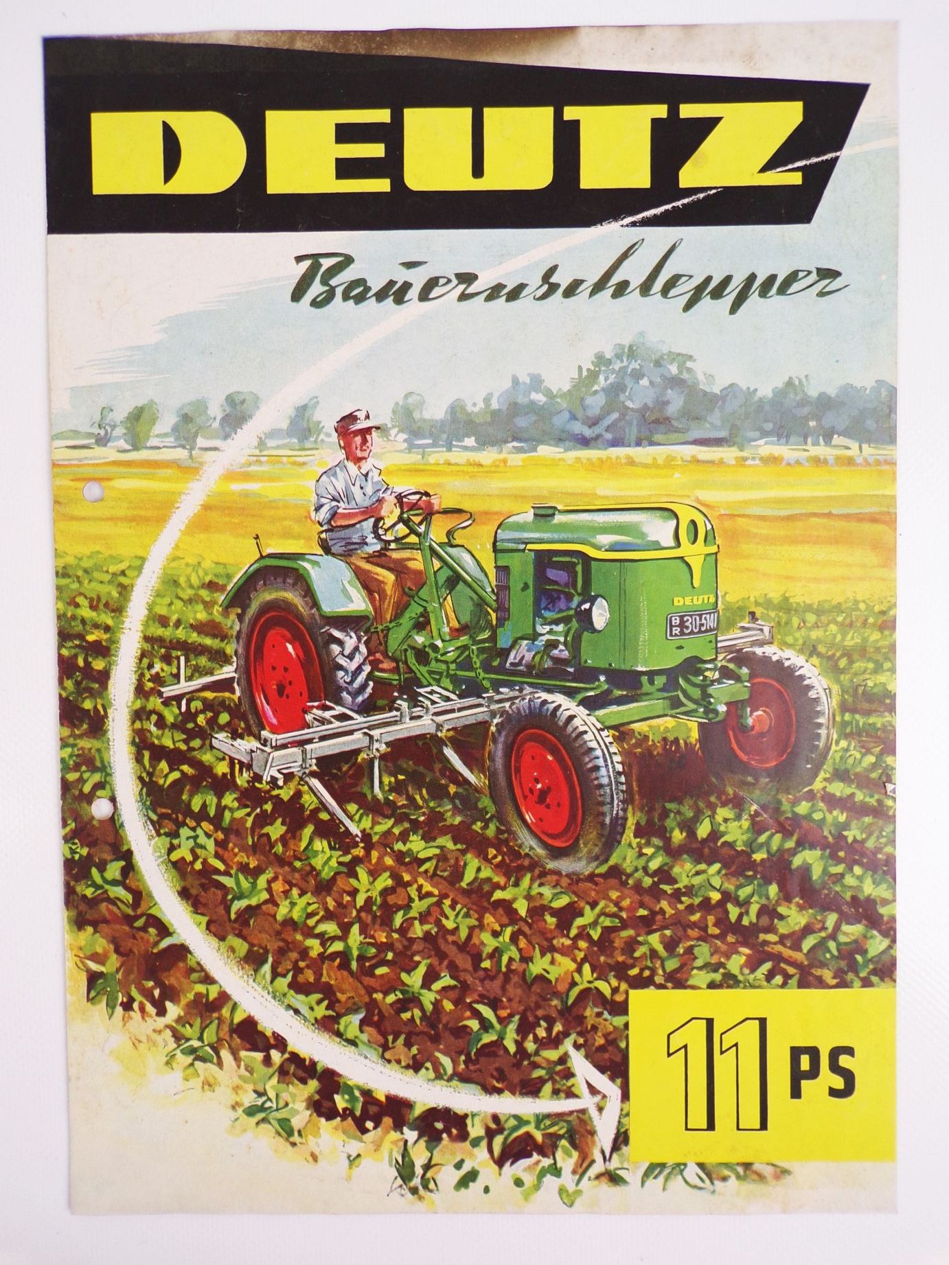 Altes Prospekt Deutz 11 PS Bauernschlepper Traktor Trecker 1954