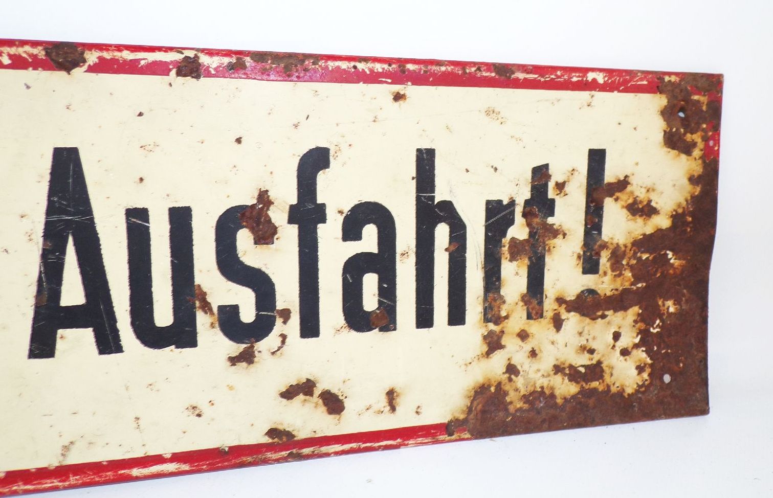 Altes Blechschild Achtung Ausfahrt Oldtimer Garage Werkstatt Haus Schild 