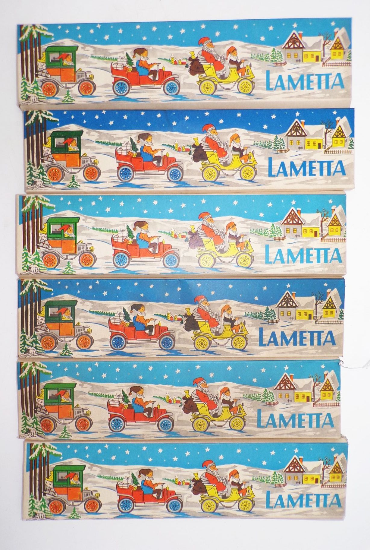 DDR Lametta 6 Stück VEB Alu Glas Lauscha 