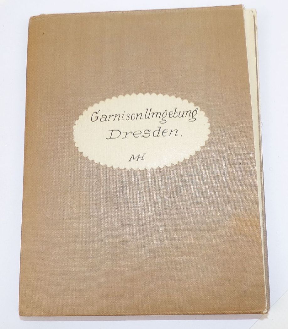 Alte Landkarte Garnisonumgebungskarte Dresden 1914 Leinenkarte 