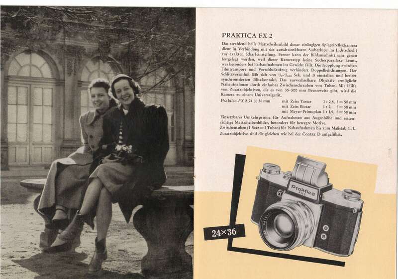 Prospekt Reiche Auswahl Kamera Fotoapparate DDR 1956 