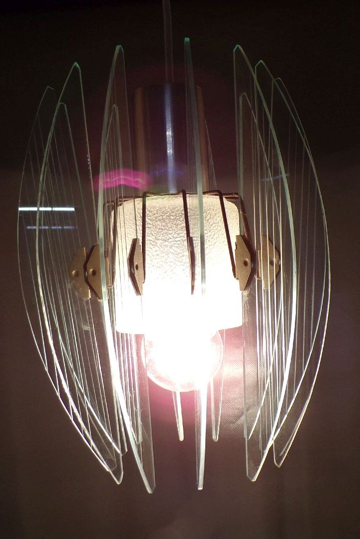 Vintage Deckenleuchte Erich Klemm E27 transparent 60er Jahre Design Lampe 