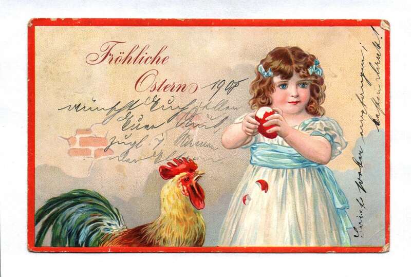 Ak Fröhliche Ostern Postkarte 1908