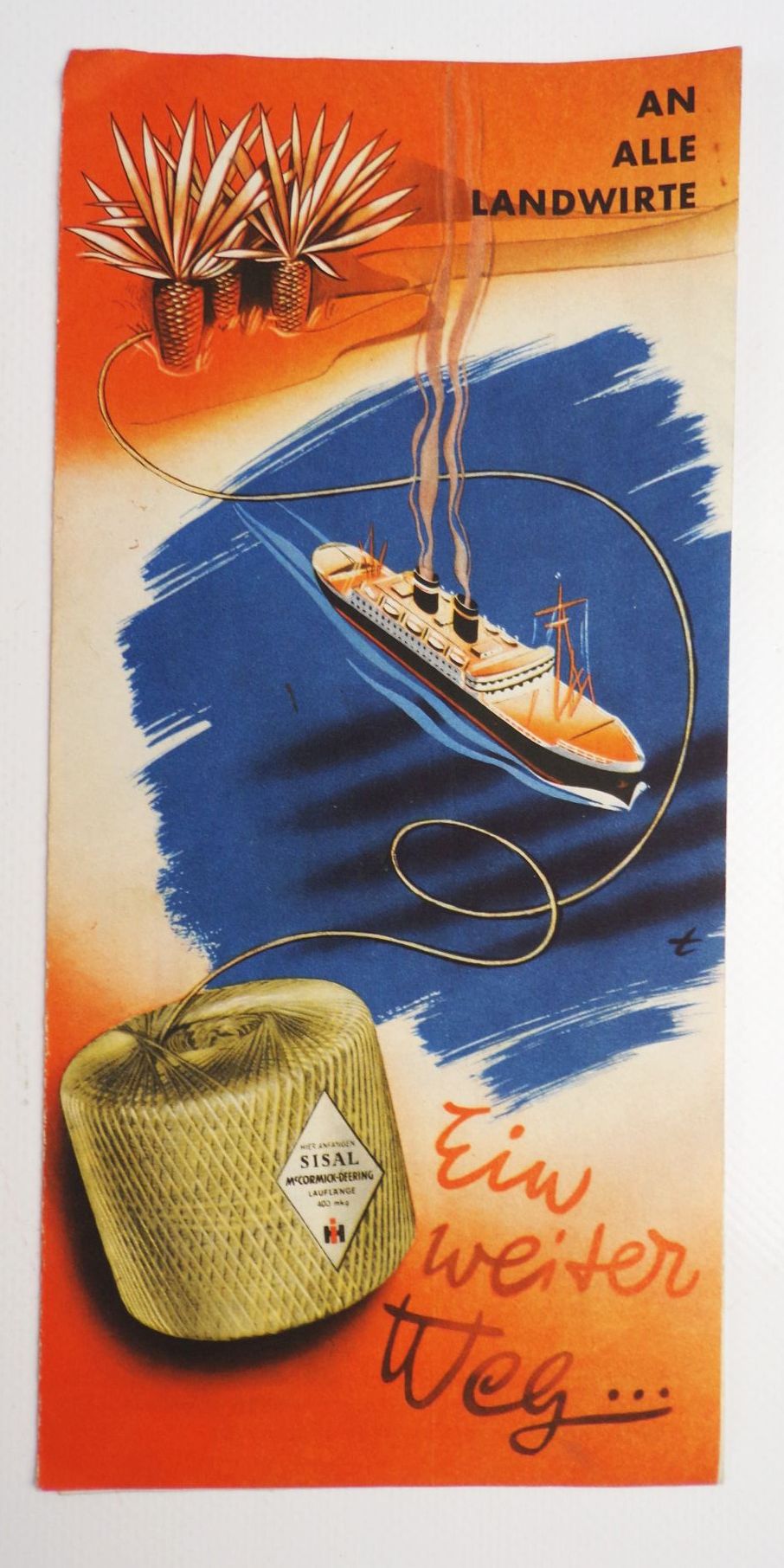 Reklame Prospekt Bindegarn Spinnerei Neuss McCormick Deering Dekorativ Reklame Prospekt Bindegarn Spinnerei Neuss McCormick Deering Dekorativ