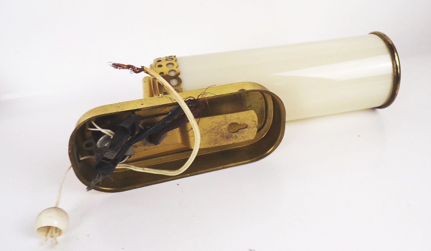 Wandleuchte 2 Stück Beige Messing Vintage E14 Set Wandlampe Mid Century