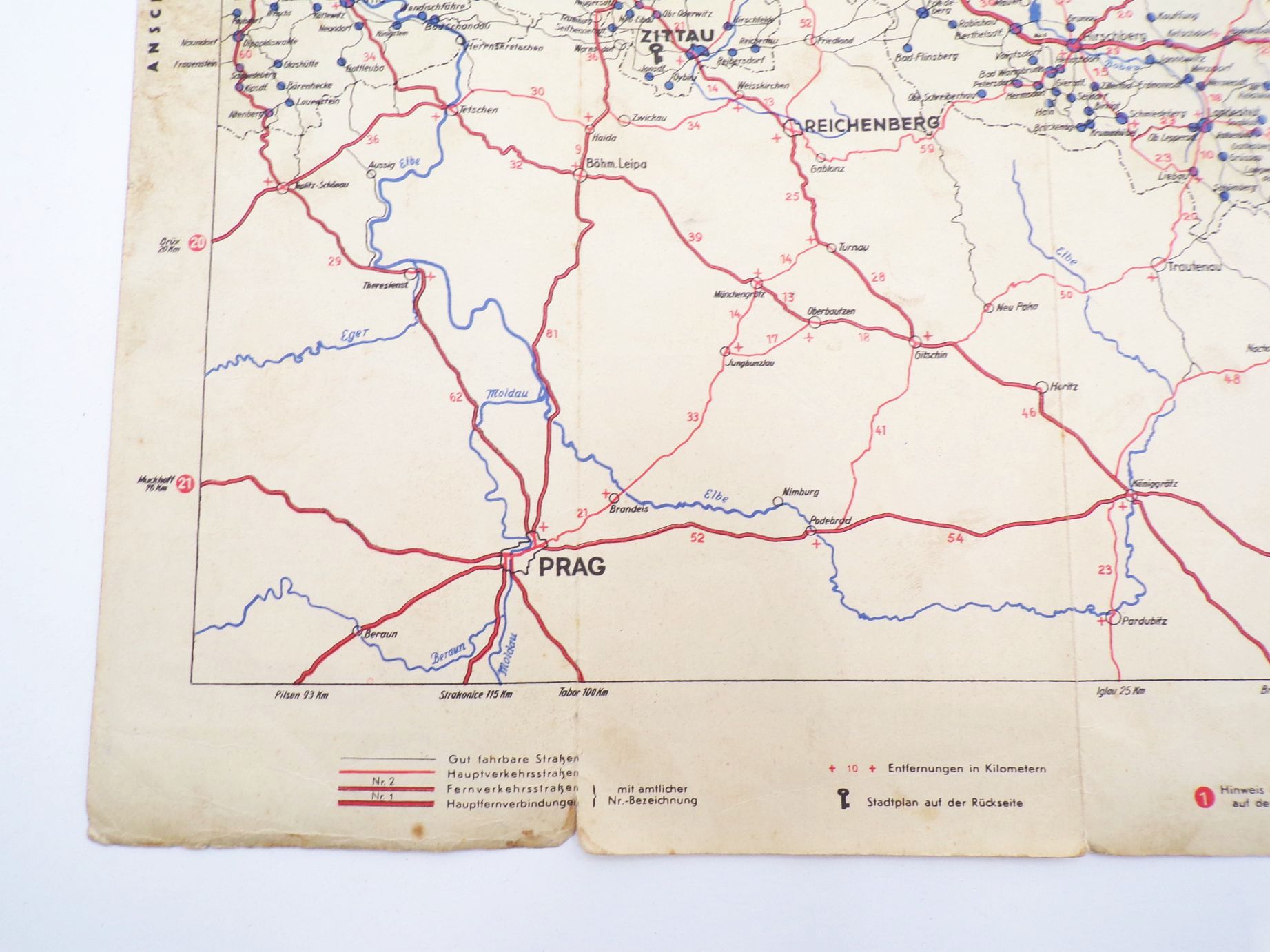 BV Aral Landkarte Schlesien Glatz Beuthen Breslau Glogau Görlitz 1930 er