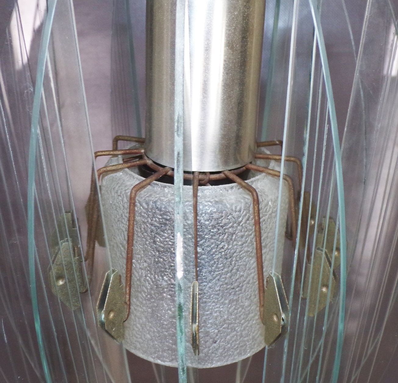 Vintage Deckenleuchte Erich Klemm E27 transparent 60er Jahre Design Lampe 