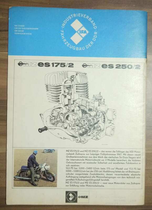 Kraftfahrzeugtechnik VEB Berlin Verlag KFT MZ es 175 2 250 2 Mai 1967