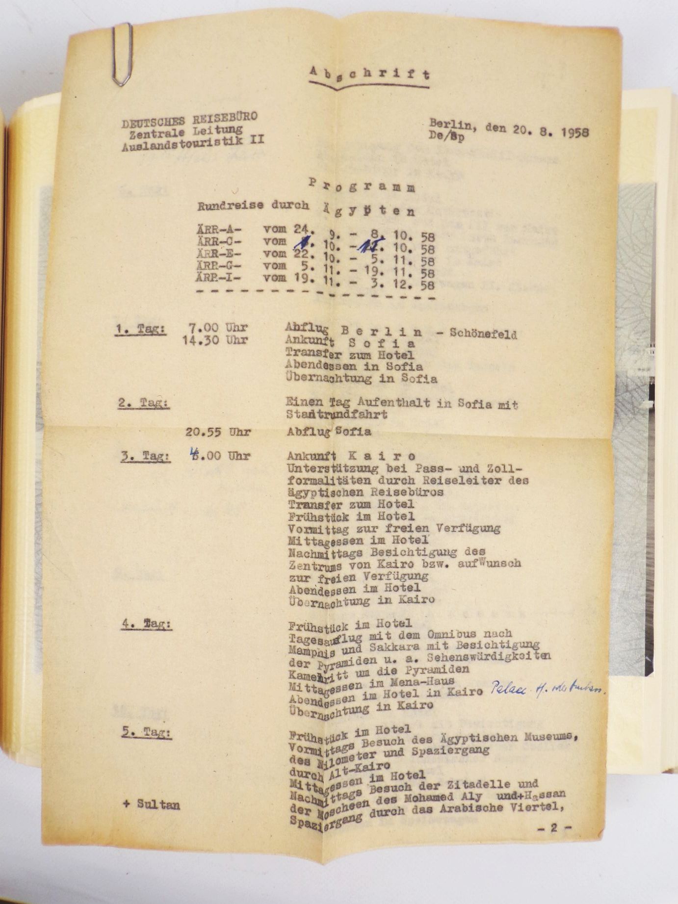 Fotoalbum DDR Ägypten Reise 1958 Lufthansa Pyramiden Horst Siegert Riesa 