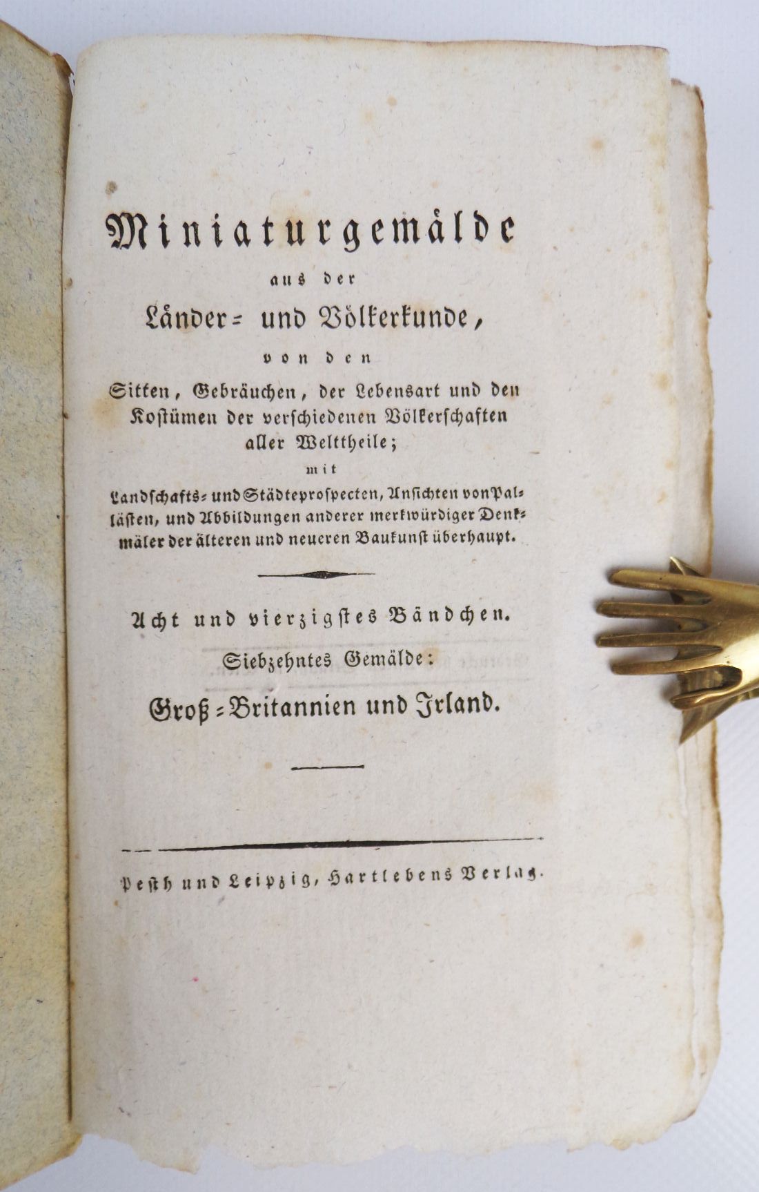  Miniaturgemälde aus der Länder und Völkerkunde 1827 Großbritannien Irland