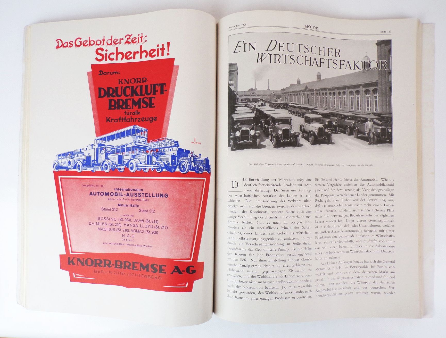 Motor Internationale Automobil und Motorrad Ausstellung 1928 Oldtimer 