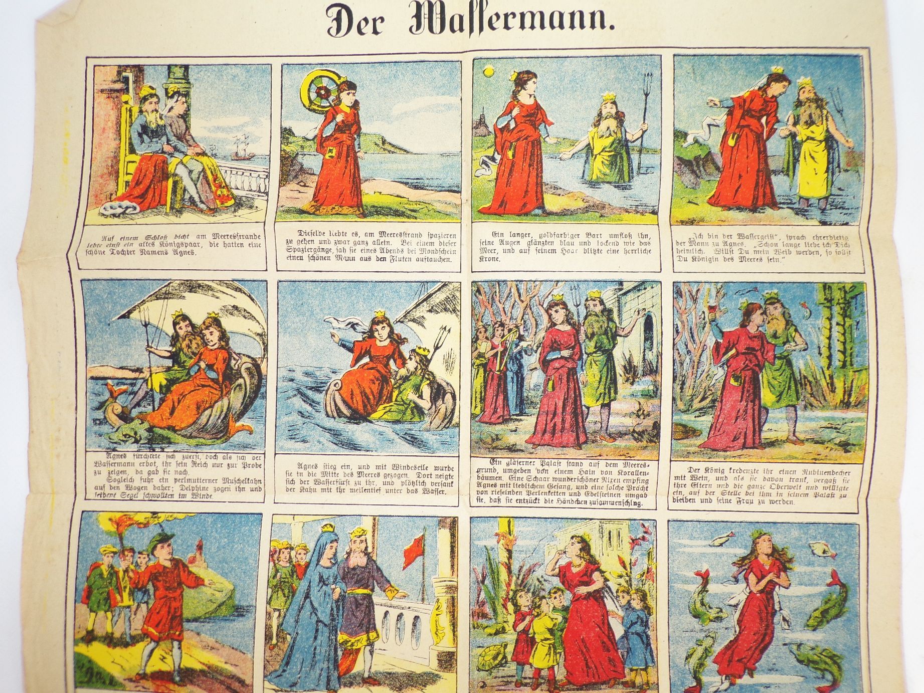 Alter Neuruppiner Bilderbogen Der Wassermann Gustav Kühn Neuruppin Druck 