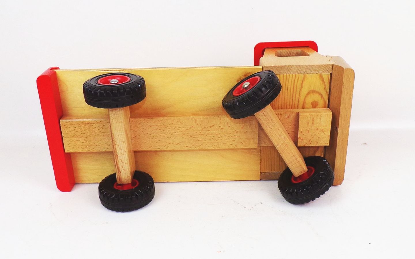 Stabil Kranauto mit Originalkarton DDR Holzspielzeug Kran 