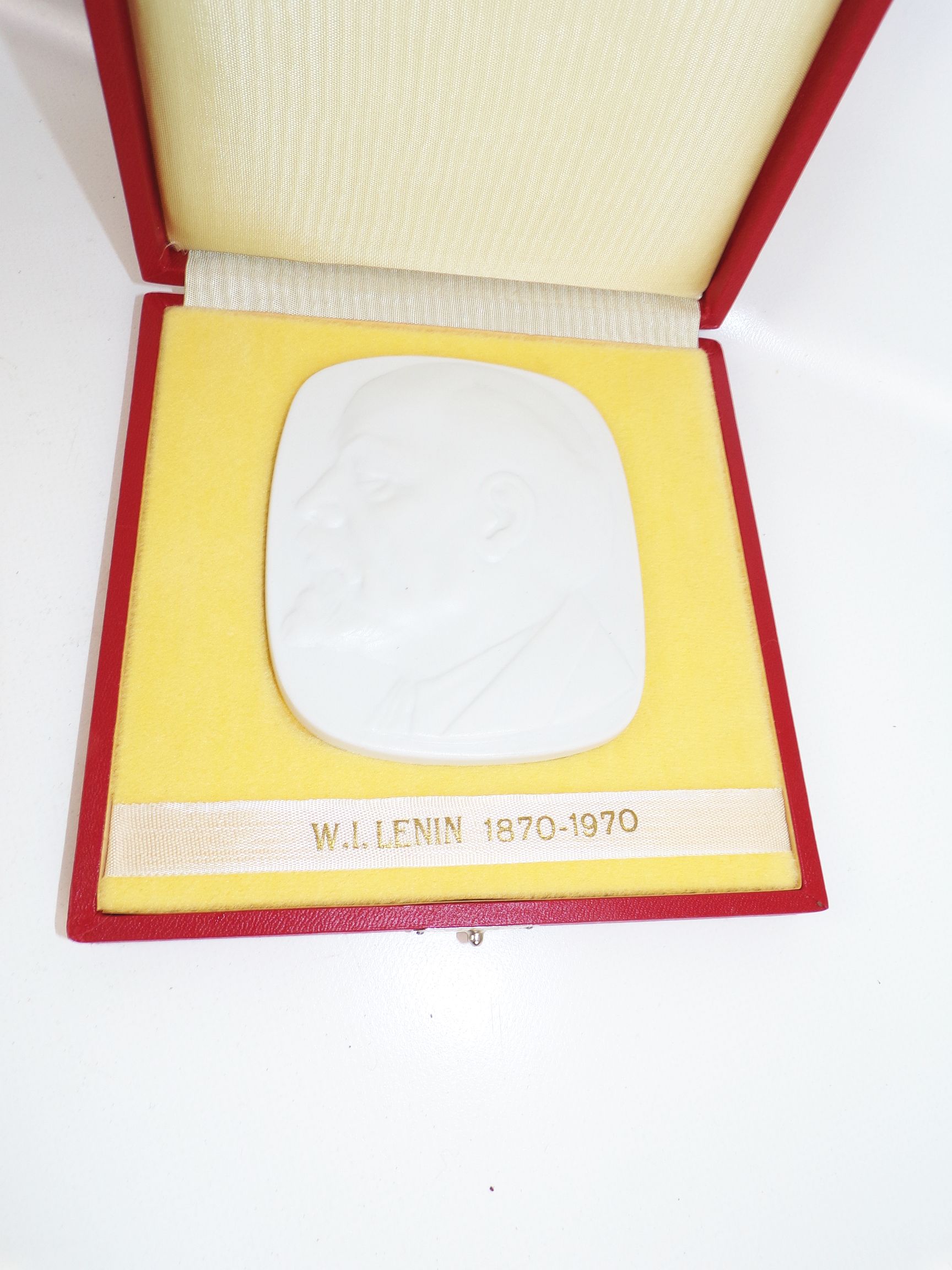 Wallendorfer Porzellan Plakette W I Lenin 1870 bis 1970 DDR Auszeichnung