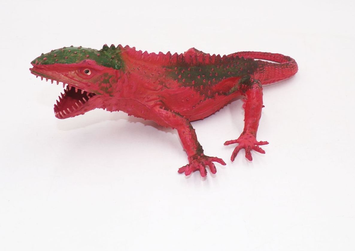Dinosaurier Echse 1980er Jahre Spielzeug Gummi Vintage 