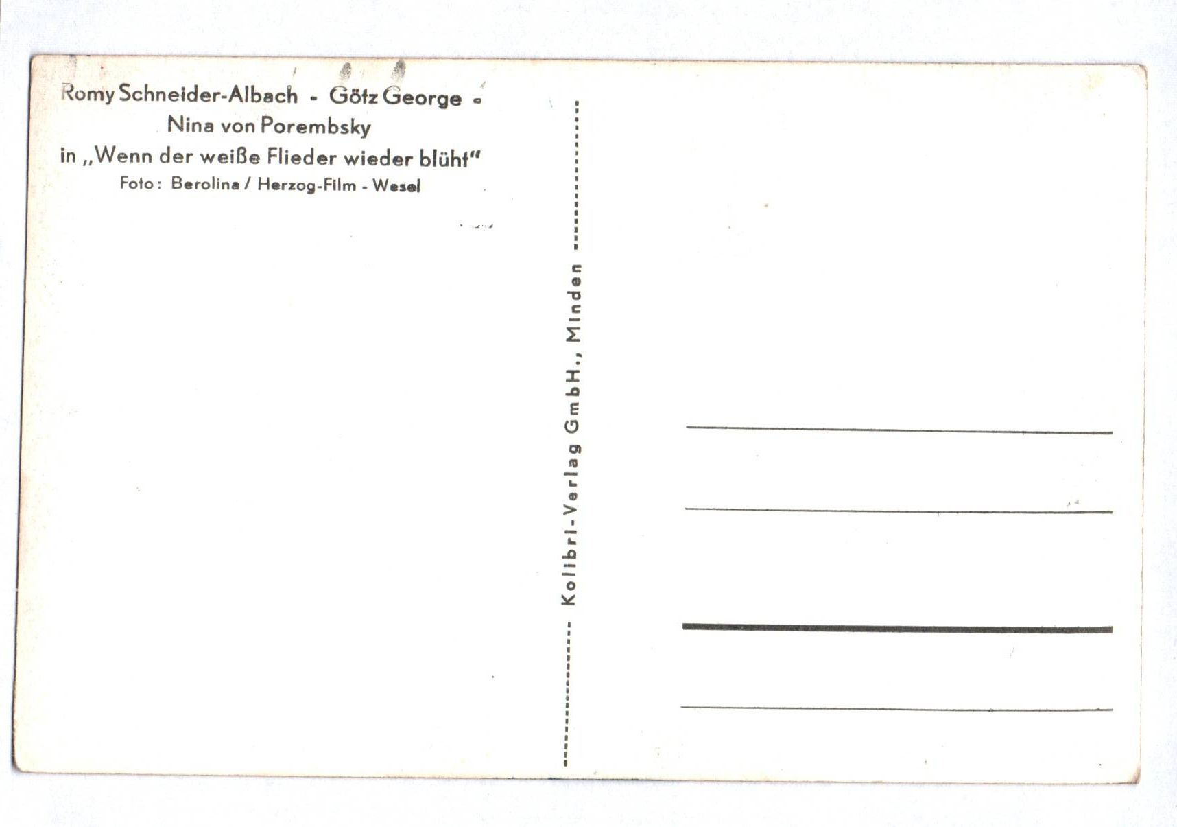Ak Romy Schneider Albach Götze George Nina von Porembsky