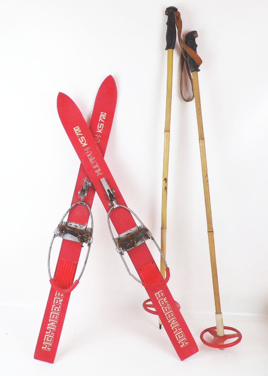 DDR Kinderski Höhnberg MULTIPL 4 KS720 Rot mit Stöcken