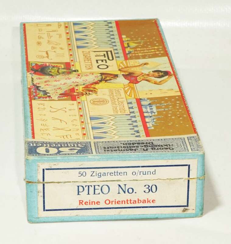 Pteo Zigarettendose Pappschachtel Jasmatzi Dresden um 1910 