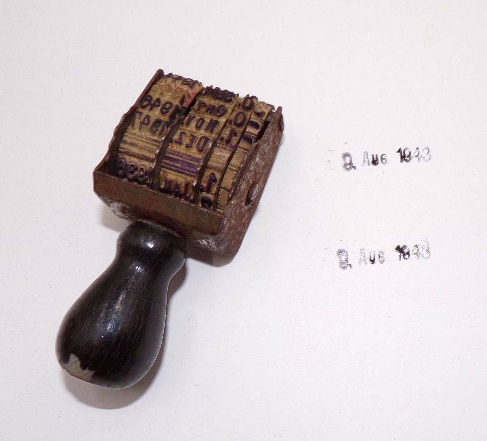 Alter Stempel Datum 1940 er Datumsstempel