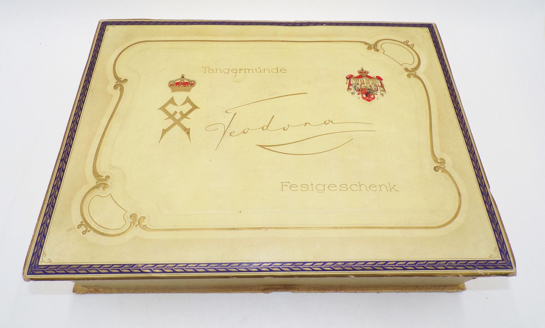 Alte Schaupackung Tangermünde Feodora Festgeschenk 1930er Schokolade Reklame