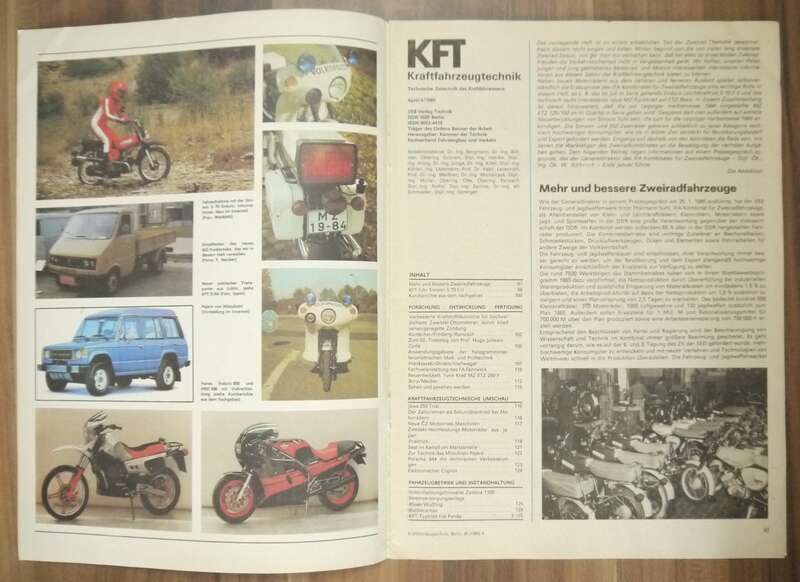 KFT Heft April 1985 Simson Leichtkraftrad S 70 C Fahrbericht S 70 E II IFA Mobile
