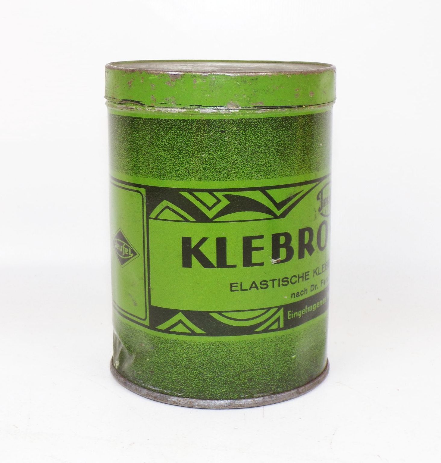 Alte Blechdose Teufels Klebro Binde Baumbinde 1930er mit Inhalt