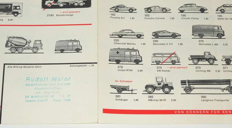 Preisliste 1976 Wiking Autos Verkehrsmodelle 