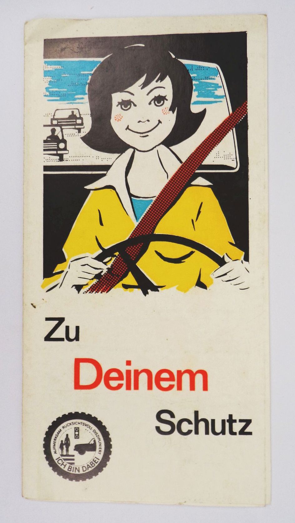 DDR Prospekt Gurtpflicht Anschnallen Ich bin dabei Volkspolizei 1979