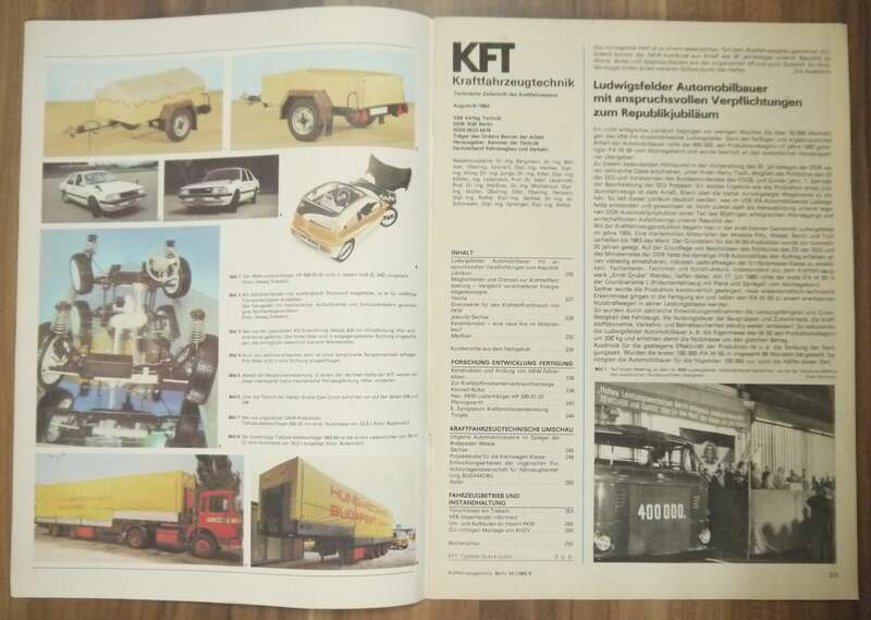 Heft DDR VEB IFA Kombinat Transporttechnik auf der Leipziger Messe 1984 Heft August