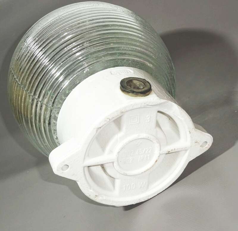 Glaslampe alte Kellerlampe Industriedesign E27 Lampe Glas Porzellan 