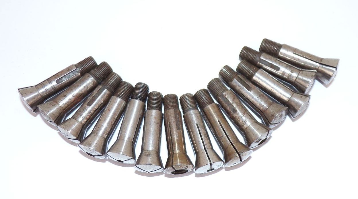 Lot alter Spannzangen Uhrmacher Boley Leinen Werkzeug für Drehbank