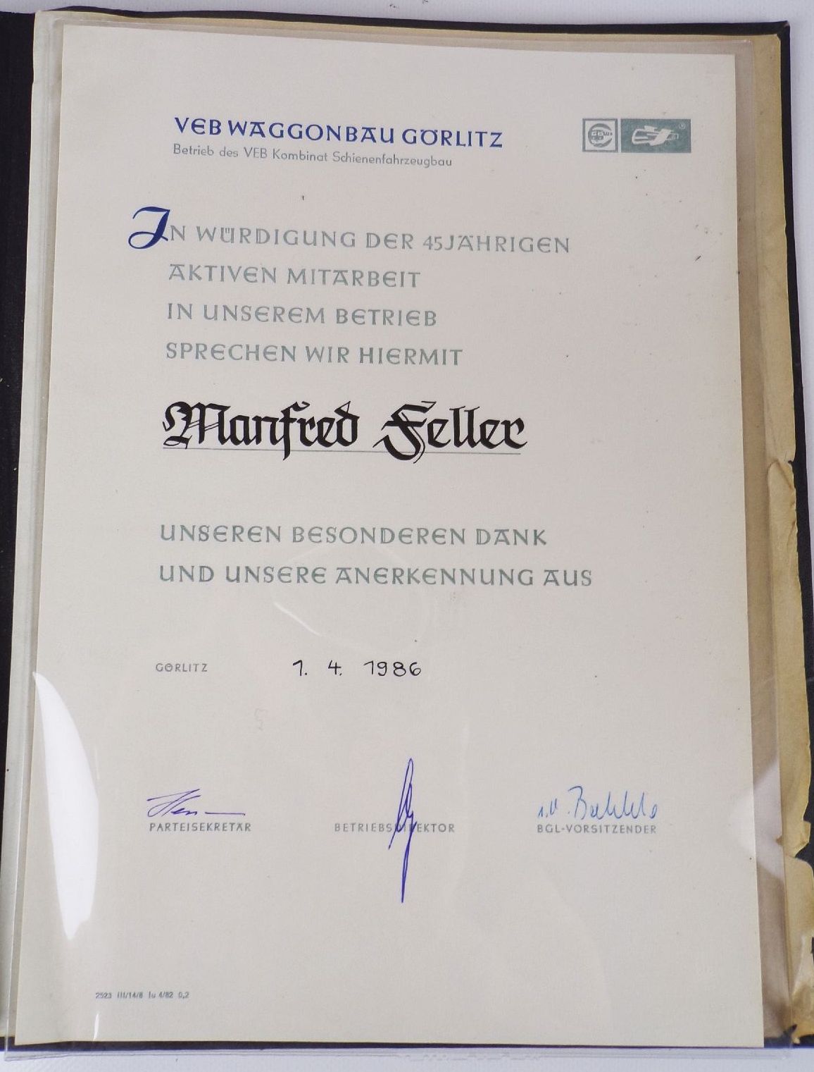 Dokumentation WUMAG Görlitz 1966 Fotos Mitarbeiter DDR Urkunden Tagebuch