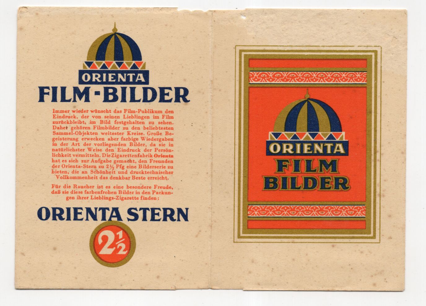 Alte Tauschkarte Orienta Film Bilder 