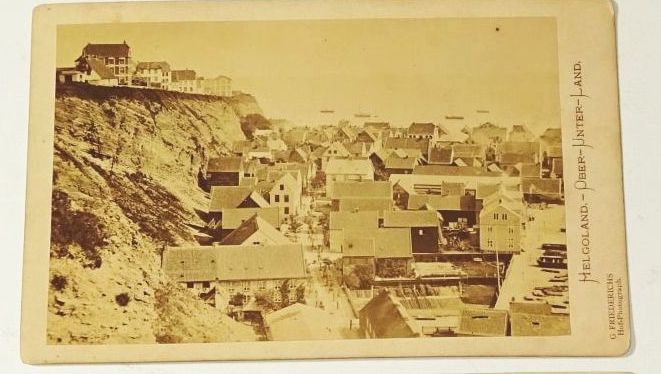 Foto 3 Stück Helgoland Sepia Albumin 1890 