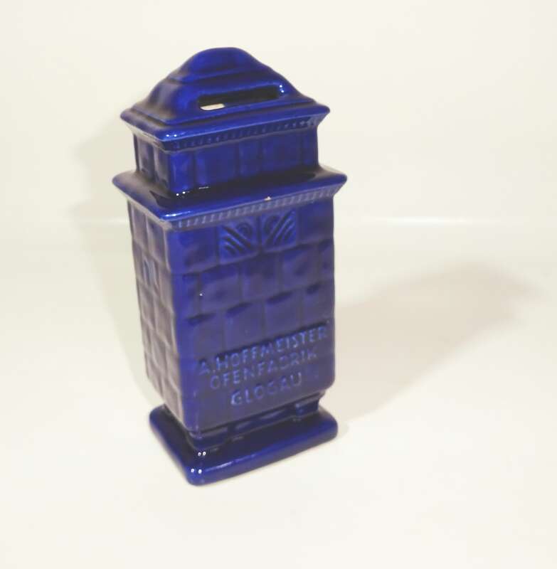 Alte Porzellan Spardose Hoffmeister Ofenfabrik Glogau Schlesien Ofen Kachelofen 