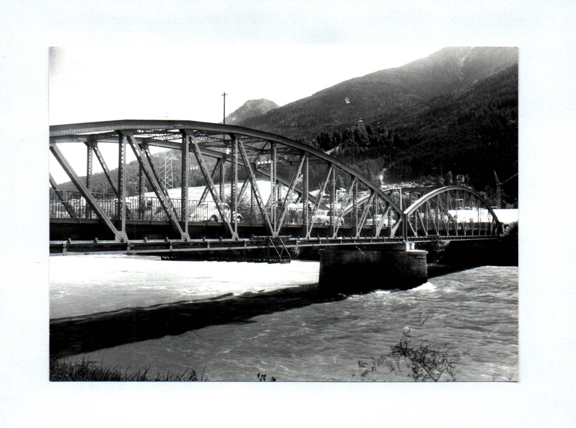 2x Foto Innbrücke von Telfs nach Pfaffenhofen 1966