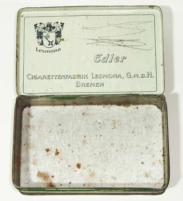 Lesmona Cigaretten Edler Bremen Blechdose alte Zigarettendose 