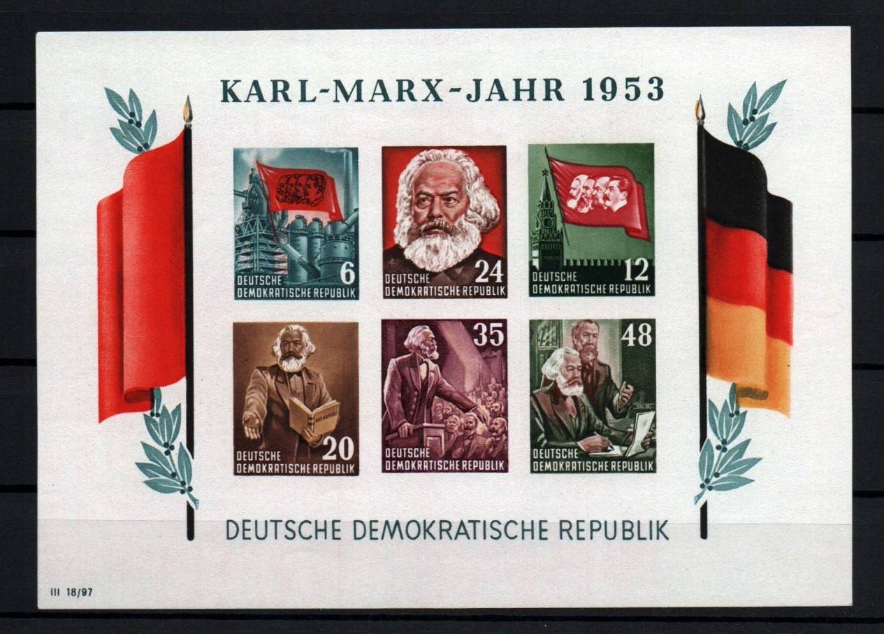 DDR 1953 Karl Marx Jahr Block 8 bis 9 AB postfrisch 1 x Wz 2YI Paul BPP DDR 1953 Karl Marx Jahr Block 8 bis 9 AB postfrisch 1 x Wz 2YI Paul BPP