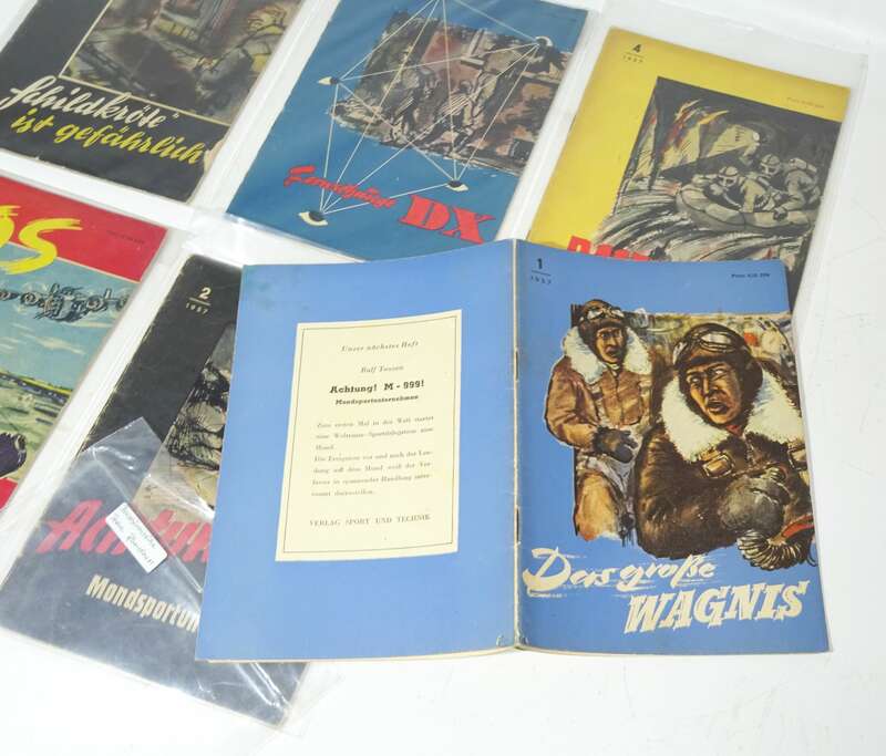 Technische Abenteuer Nr 1 bis Nr  6  1957 DDR Romanhefte 