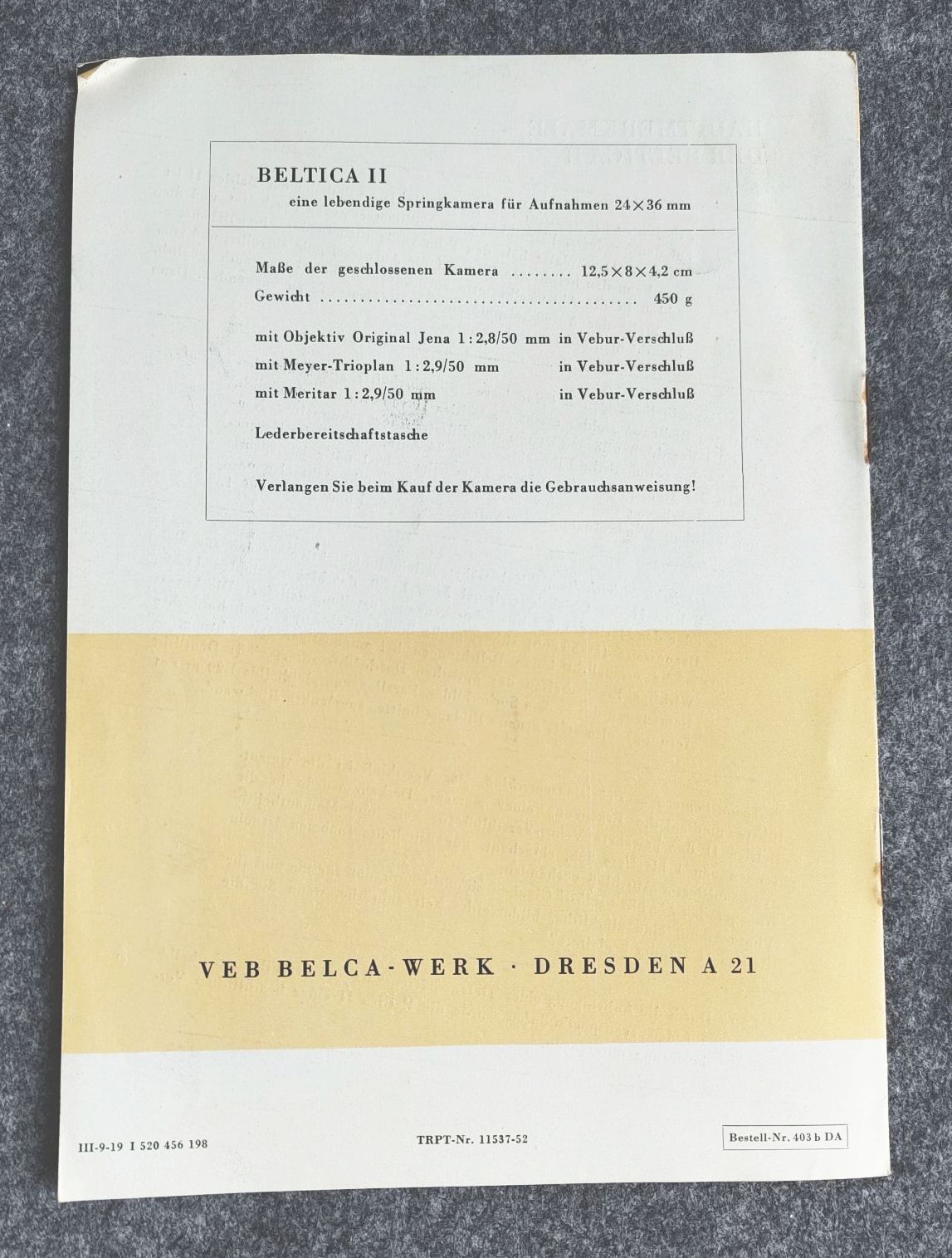 Belca Ein Photoalbum erzählt Prospekt Hauptmerkmale Beltica II Belca Ein Photoalbum erzählt Prospekt Hauptmerkmale Beltica II