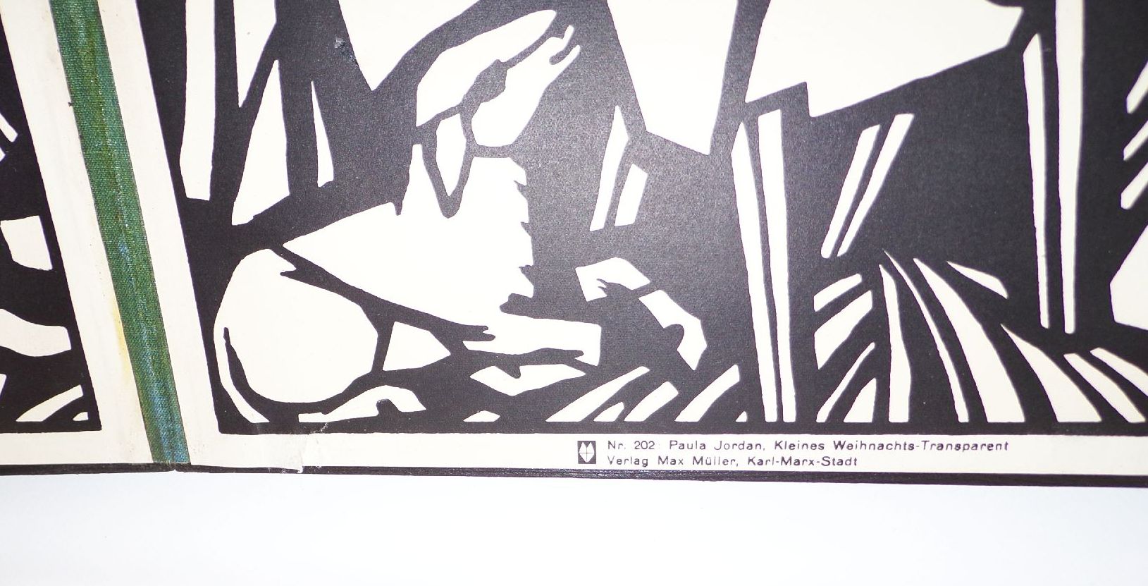 Altes Weihnachtstransparent Paula Jordan Für das Weihnachtsfest mit Originalkarton