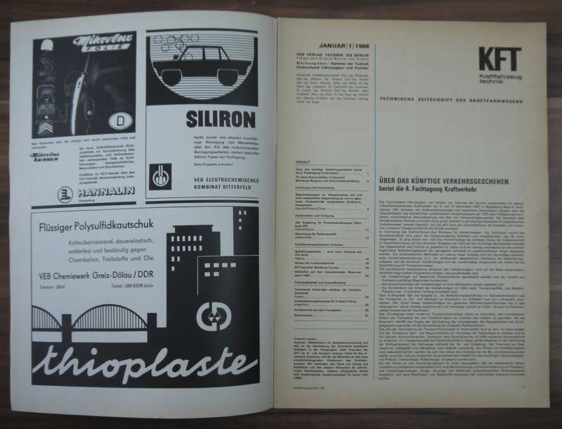 KFT Wir beurteilen Wartburg Tourist Heft Januar 1968 VEB Verlag Technik Berlin DDR