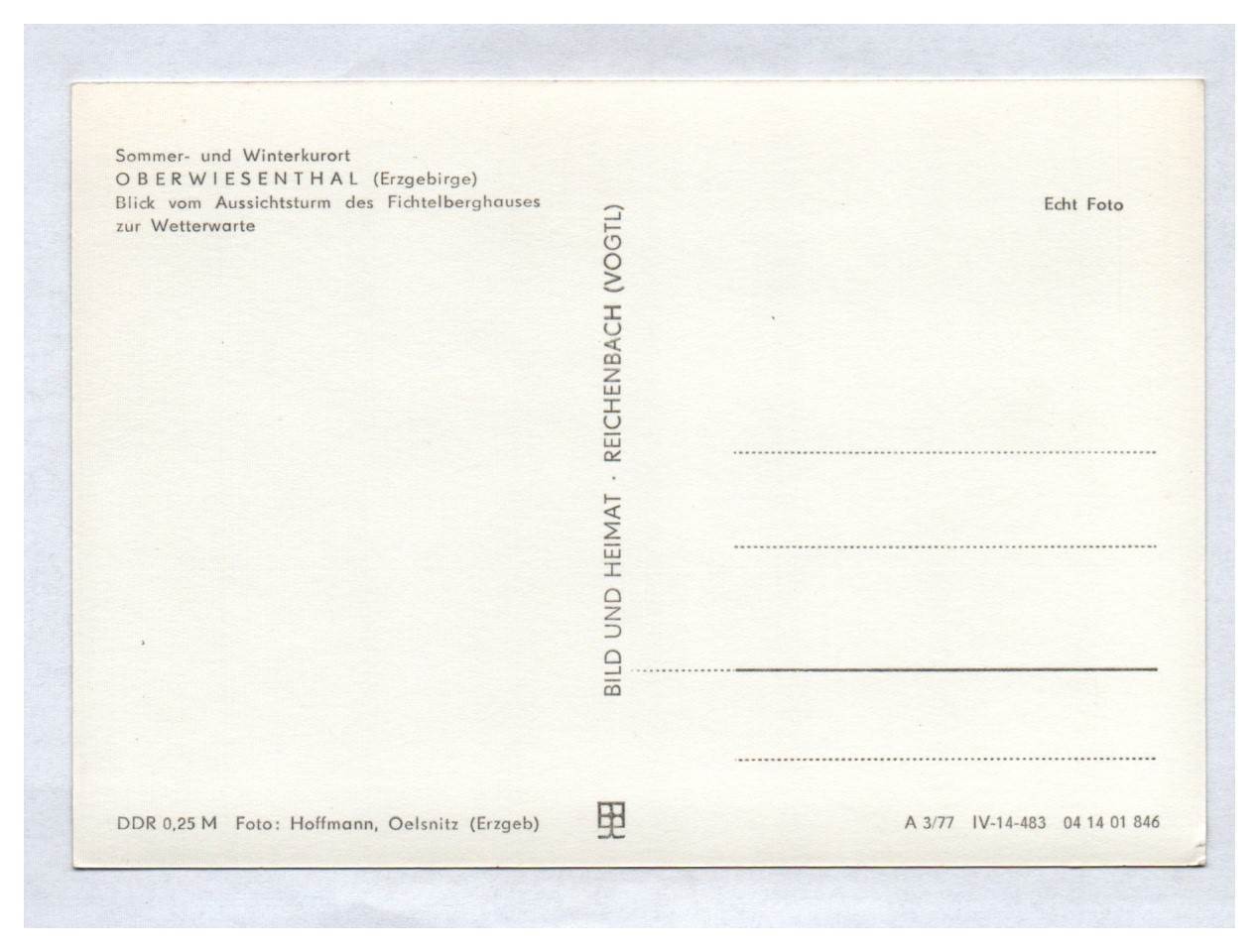 Ak Foto Oberwiesenthal Erzgebirge Blick vom Aussichtsturm des Fichtelberghauses zur Wetterwarte DDR Ak Foto Oberwiesenthal Erzgebirge Blick vom Aussichtsturm des Fichtelberghauses zur Wetterwarte DDR