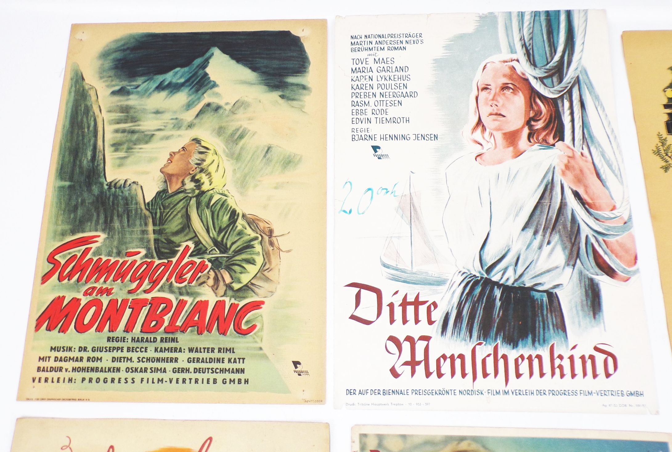 Konvolut DDR Kino Aushang Filmplakat Vintage Print 1950er 
