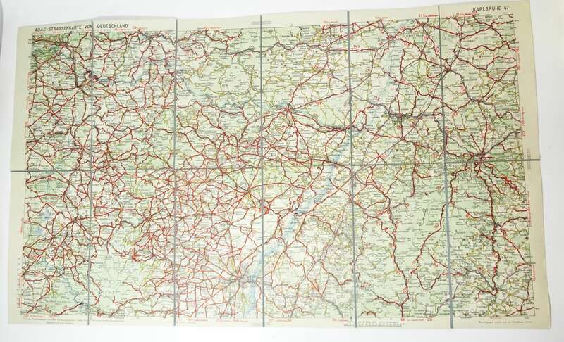 ADAC Straßenkarte Karlsruhe 47 Leinen Landkarte Mittelbach 
