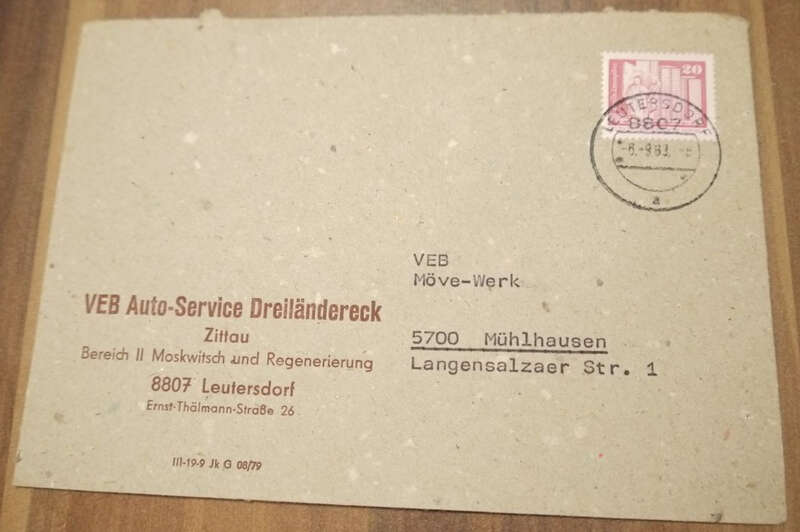 Brief VEB auto Service Dreiländereck Zittau Firmenbrief DDR 1963